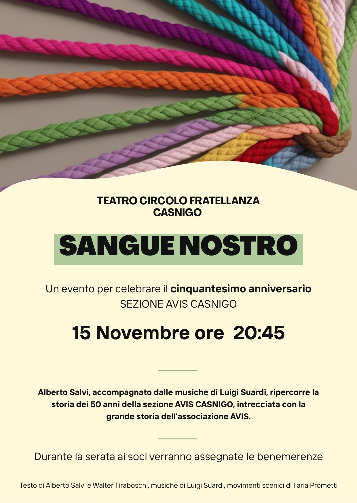 AVIS Casnigo - 50° anniversario Serata reading musicale "Sangue nostro"